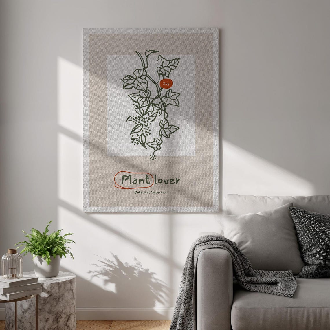 Ivy Plant Lover Green Botanical Line Art Leafy Vine Wall Decor Poster