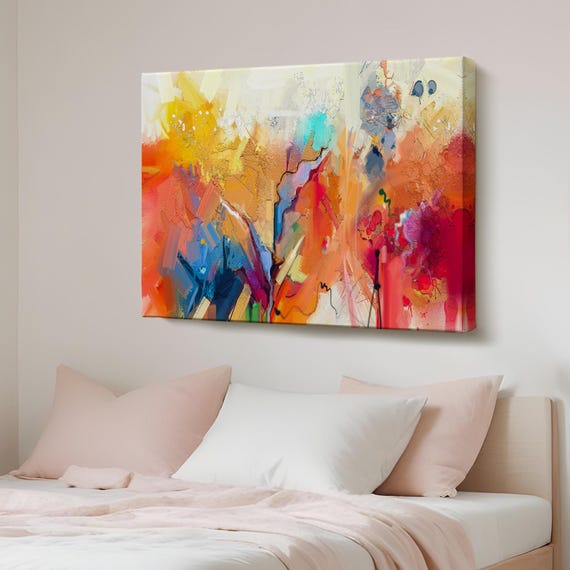 Brush Stroke Abstract Oil Painting Style Decorative Canvas Wall Art Large Print