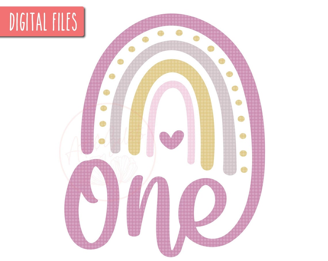 One Rainbow Birthday Svg Baby Girl 1st Birthday Svg Boho Rainbow Birthday Svg Rainbow Birthday Party Svg Girl Rainbow Svg 1st Birthday