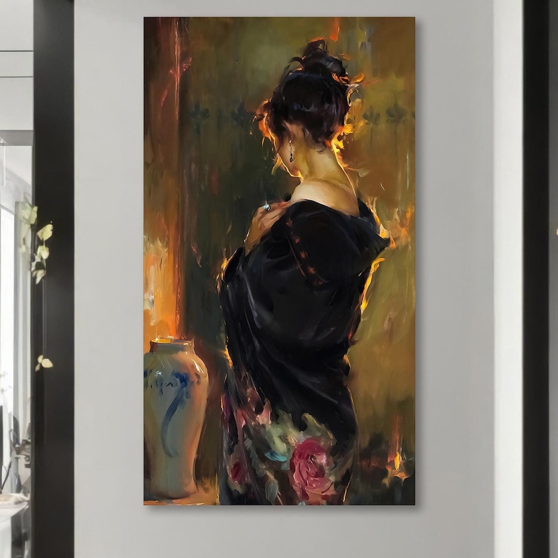 Elegant Woman Painting, Sophisticated Home Decor