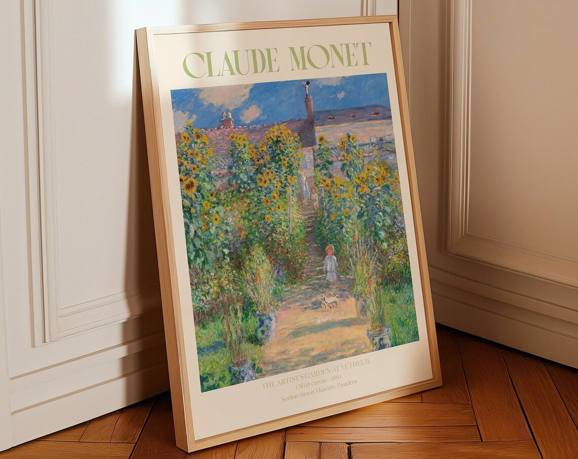 Claude Monet The Artist's Garden at Vetheuil 1880 Flower Poster