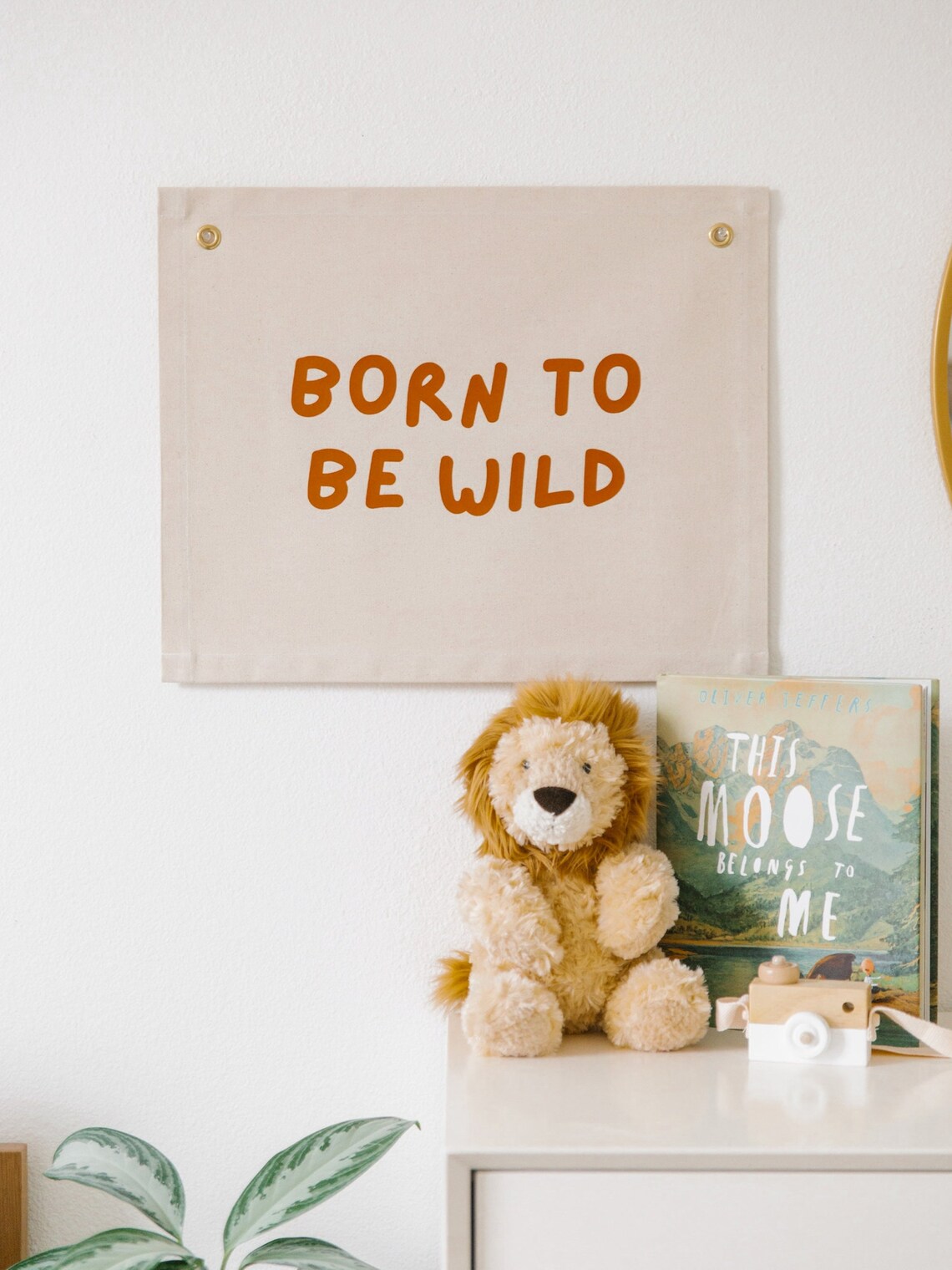 Born To Be Wild Boy Nursery Wall Flag Art Print - Image 3