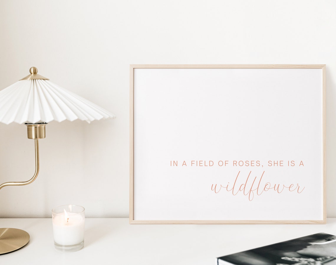 In A Field Of Roses She Is A Wildflower Nursery Print Boho Girl Nursery Wall Art Boho Baby Girl Decor Baby Girl Nursery Quote - Image 2