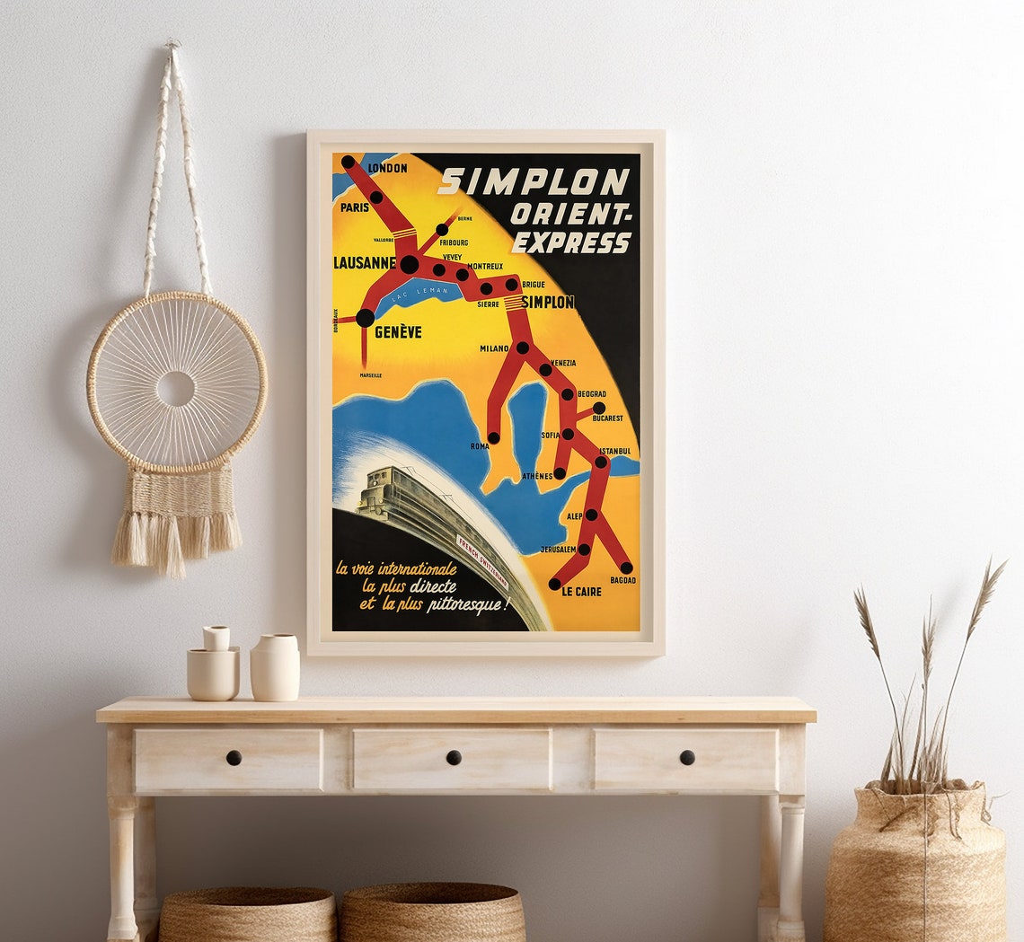 Simplon Orient Express Europe Route Map London Istanbul Train Poster - Image 4