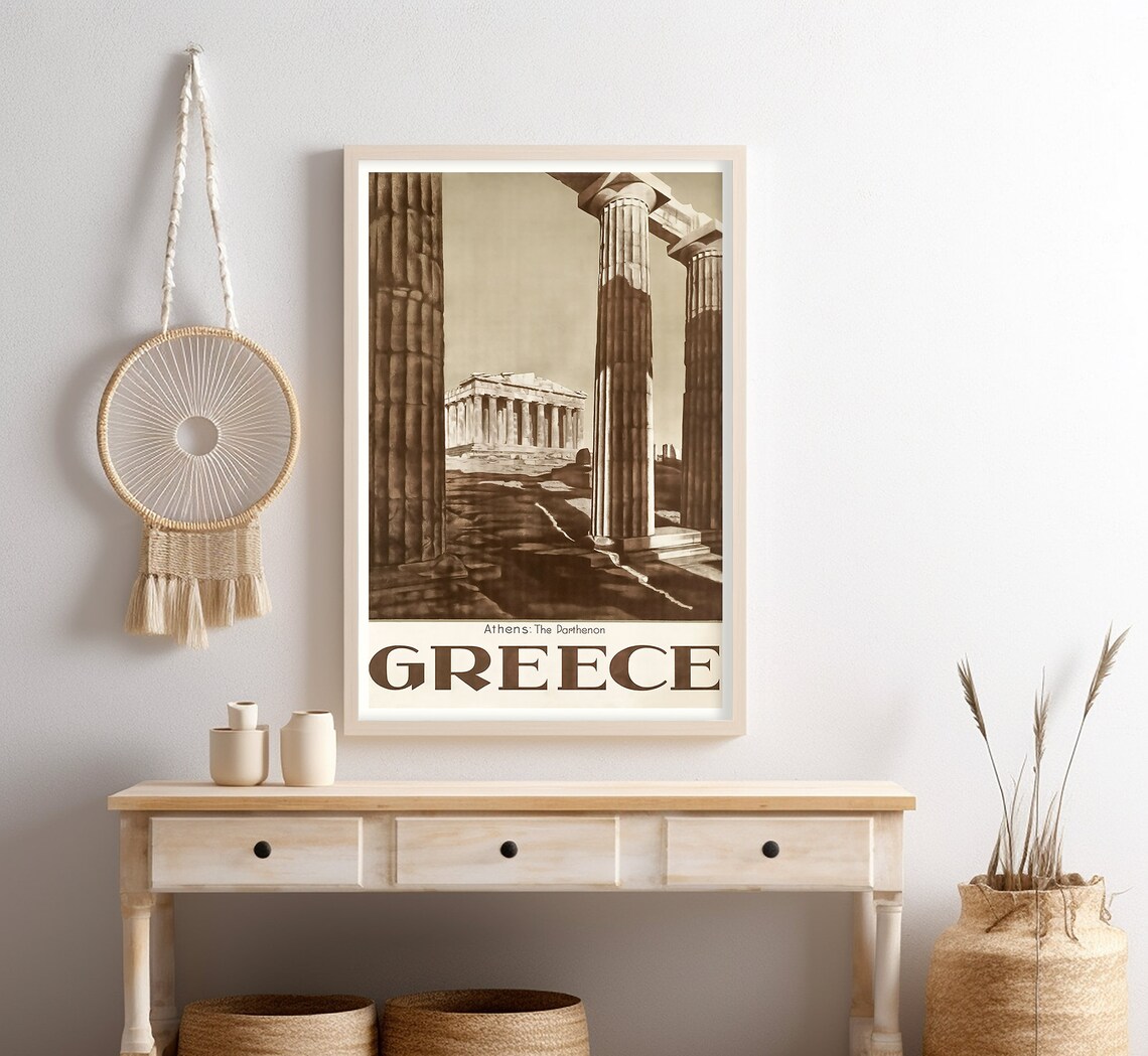 Athens Greece Parthenon Columns Ancient Ruins Vintage Travel Poster - Image 4