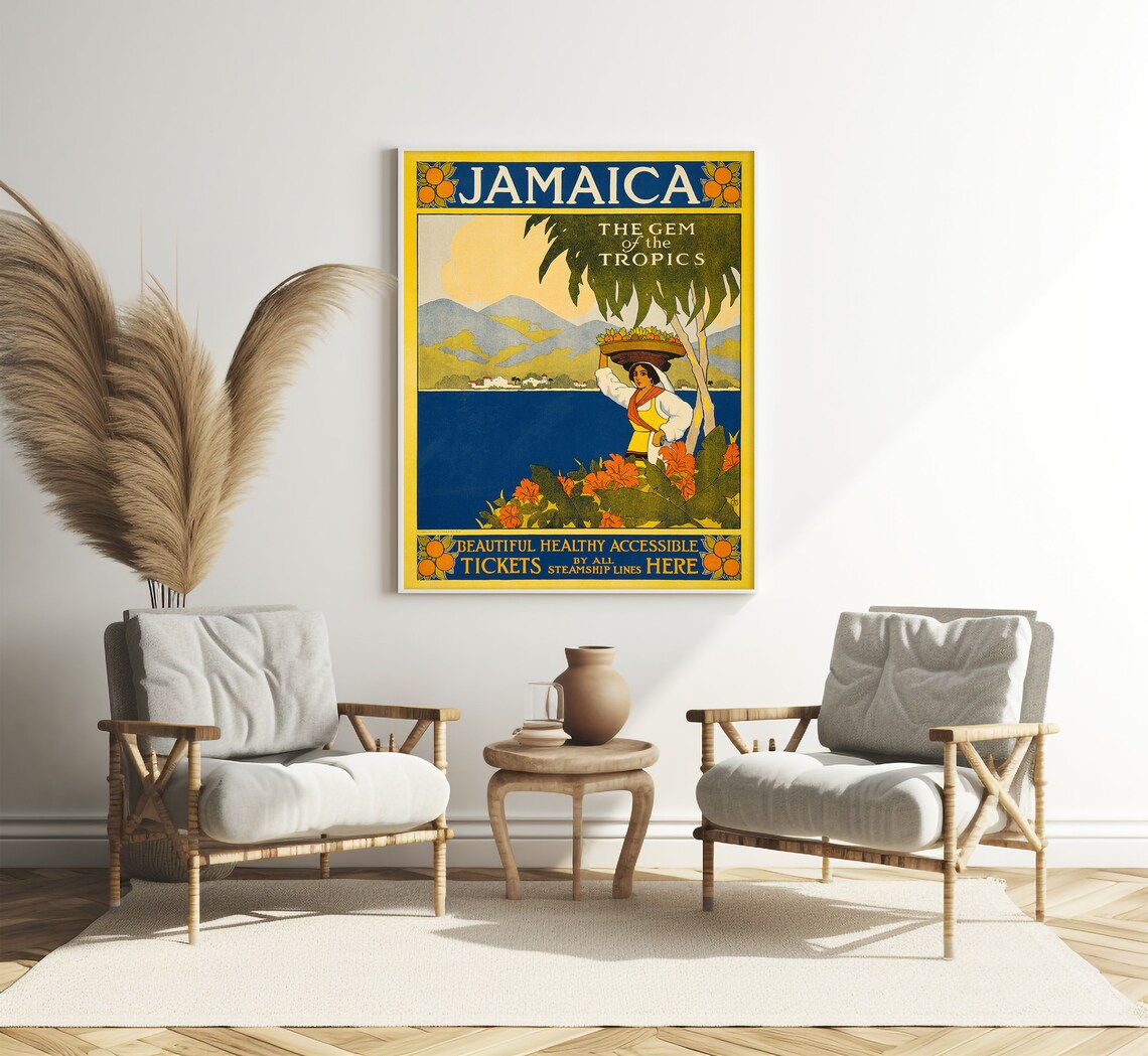 Jamaica Gem of the Tropics Vintage Steamship Travel Poster Art Print - Image 3