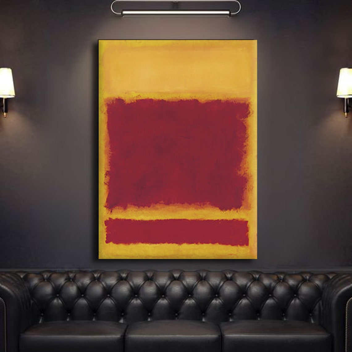 Rothko Style Yellow Burgundy Color Field Abstract Art Wall Print - Image 4