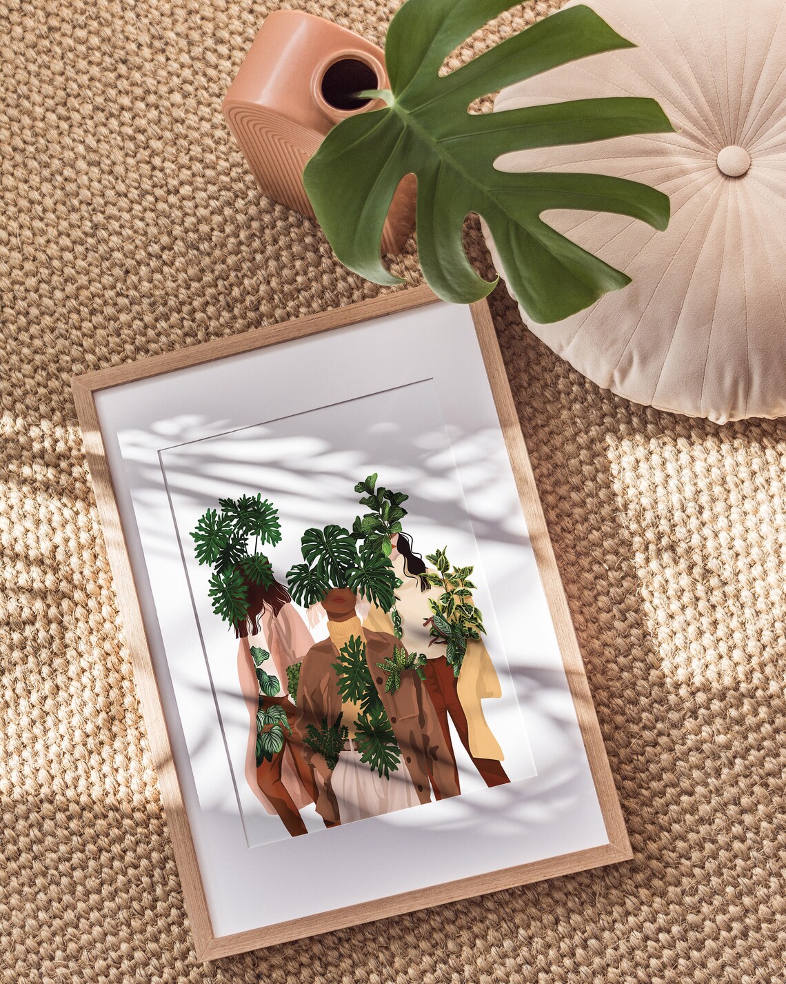 Three Women Leaf Heads Fashion Botanical Plant Lady Group Poster - Image 3