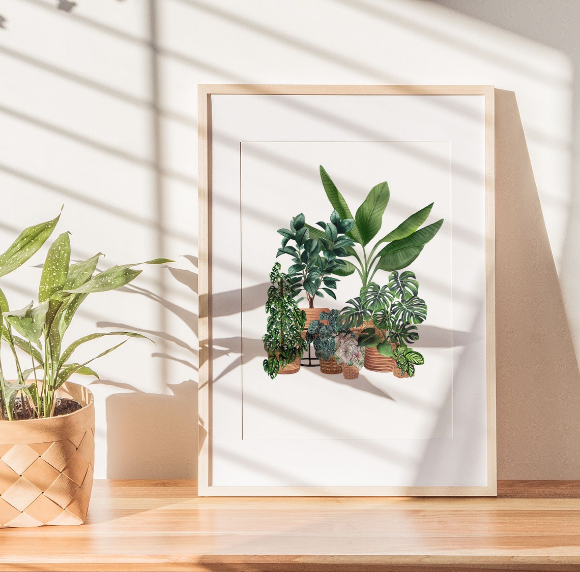Banana Monstera Ficus Watercolor Tropical Botanical Plant Poster - Image 2