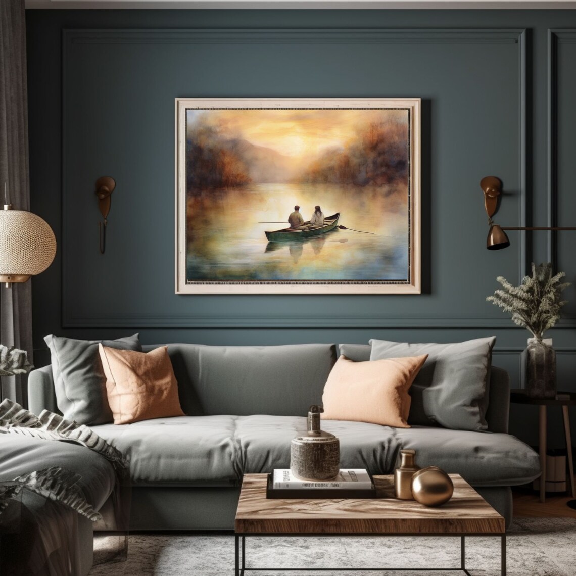 Rustic Rowboat Watercolor Art Print, Lake Cabin - Image 4
