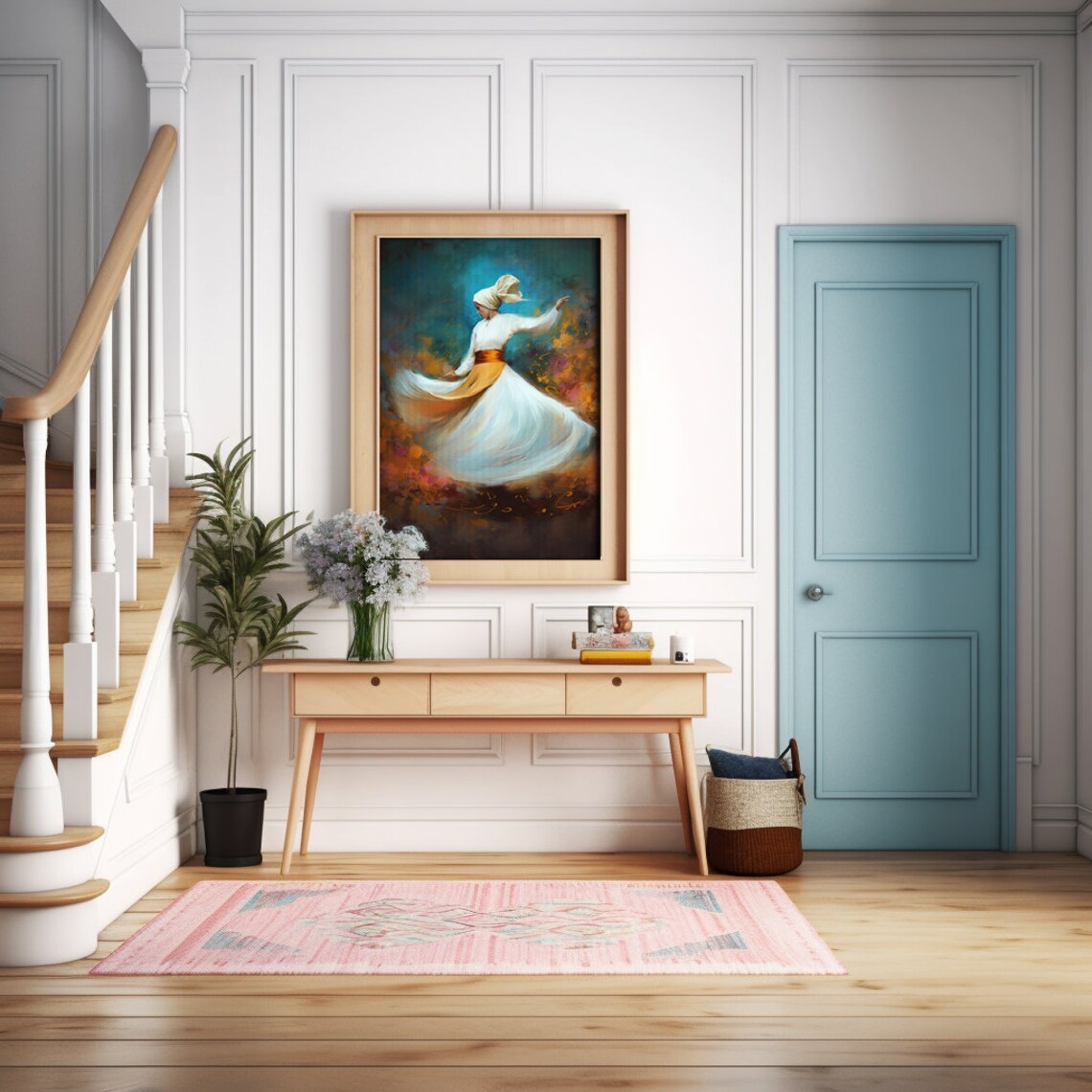 Whirling Dervish Sufi Dance Art Print Spiritual Middle Eastern Wall Poster Art - Image 4