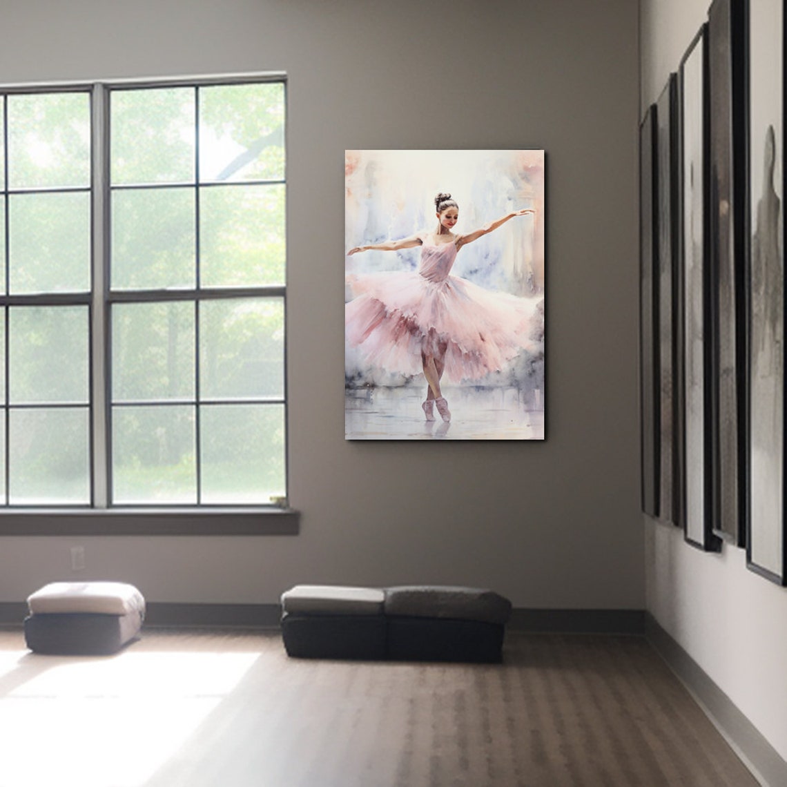 Ballerina Pink Tutu Watercolor Graceful Dancer Ballet Art Poster - Image 2