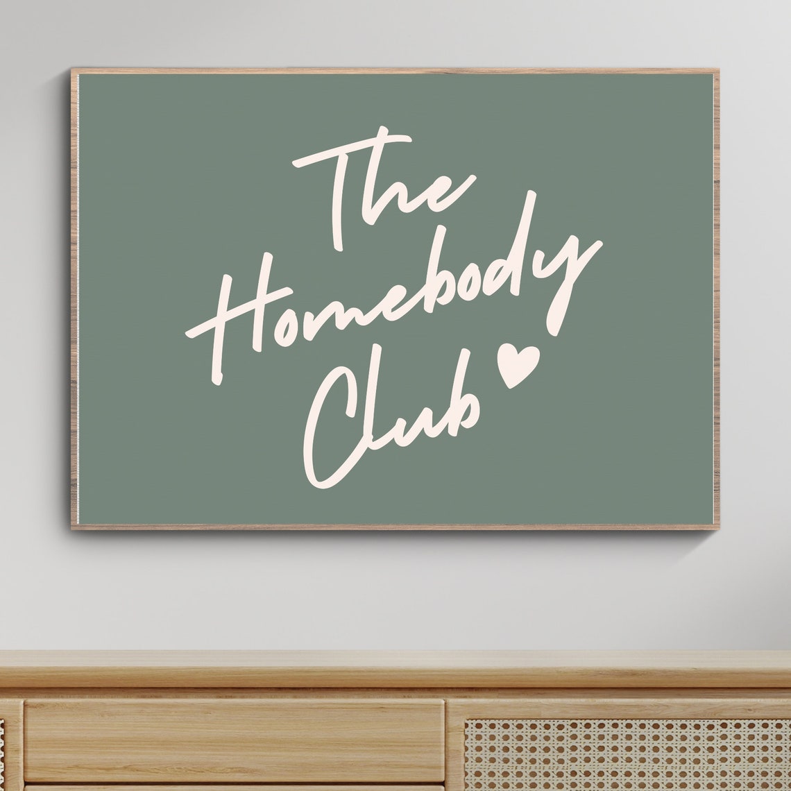 The Homebody Club Print Neutral Retro Print Trendy Green Quote Print Sage Green Prints The Homebody Club Poster Bar Cart Art - Image 2