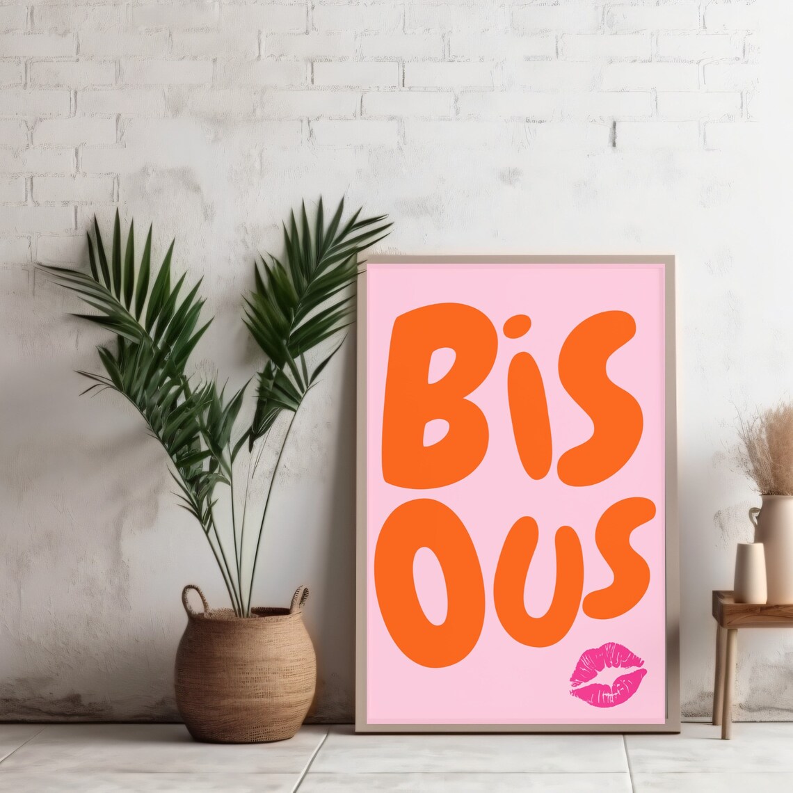 Bisous French Quote Poster, Feminine Typography - Image 3