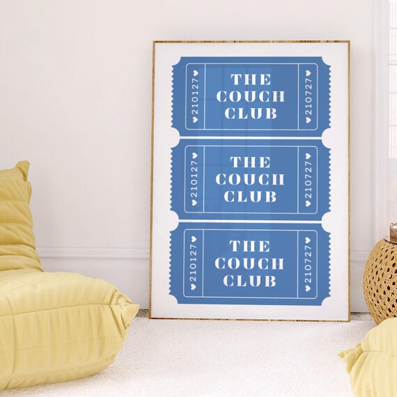 The Couch Club Print Living Room Decor Cute Quote Art Aesthetic Apartment Wall Art Minimalist Heart Poster Trendy Print
