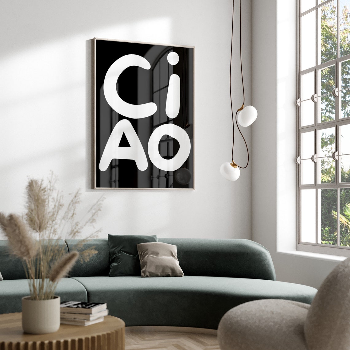 Ciao Black White Italian Greeting Bold Minimalist Typography Poster - Image 3