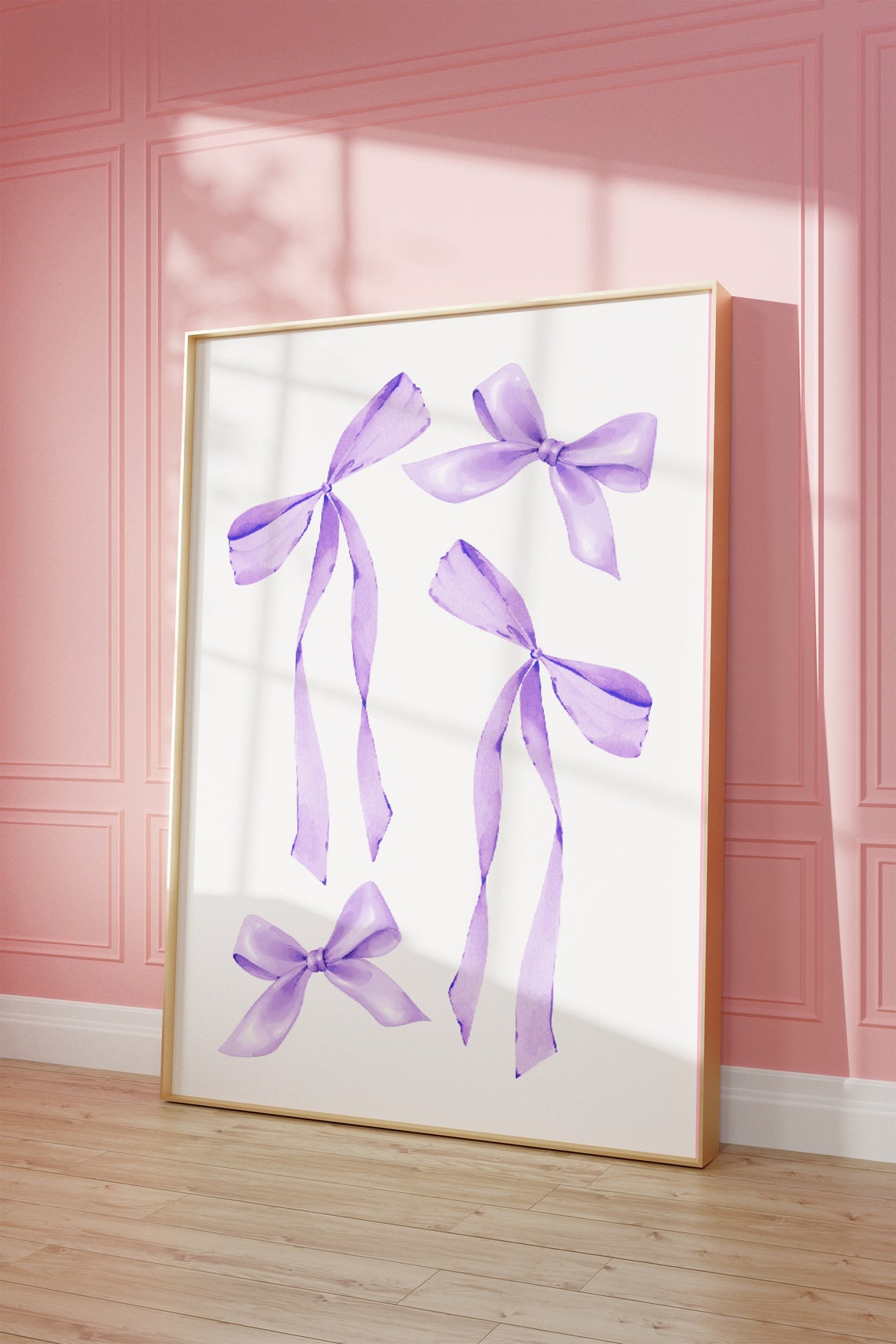 Lavender Bows Watercolor Ribbon Group Coquette Chic Style Poster - Image 4