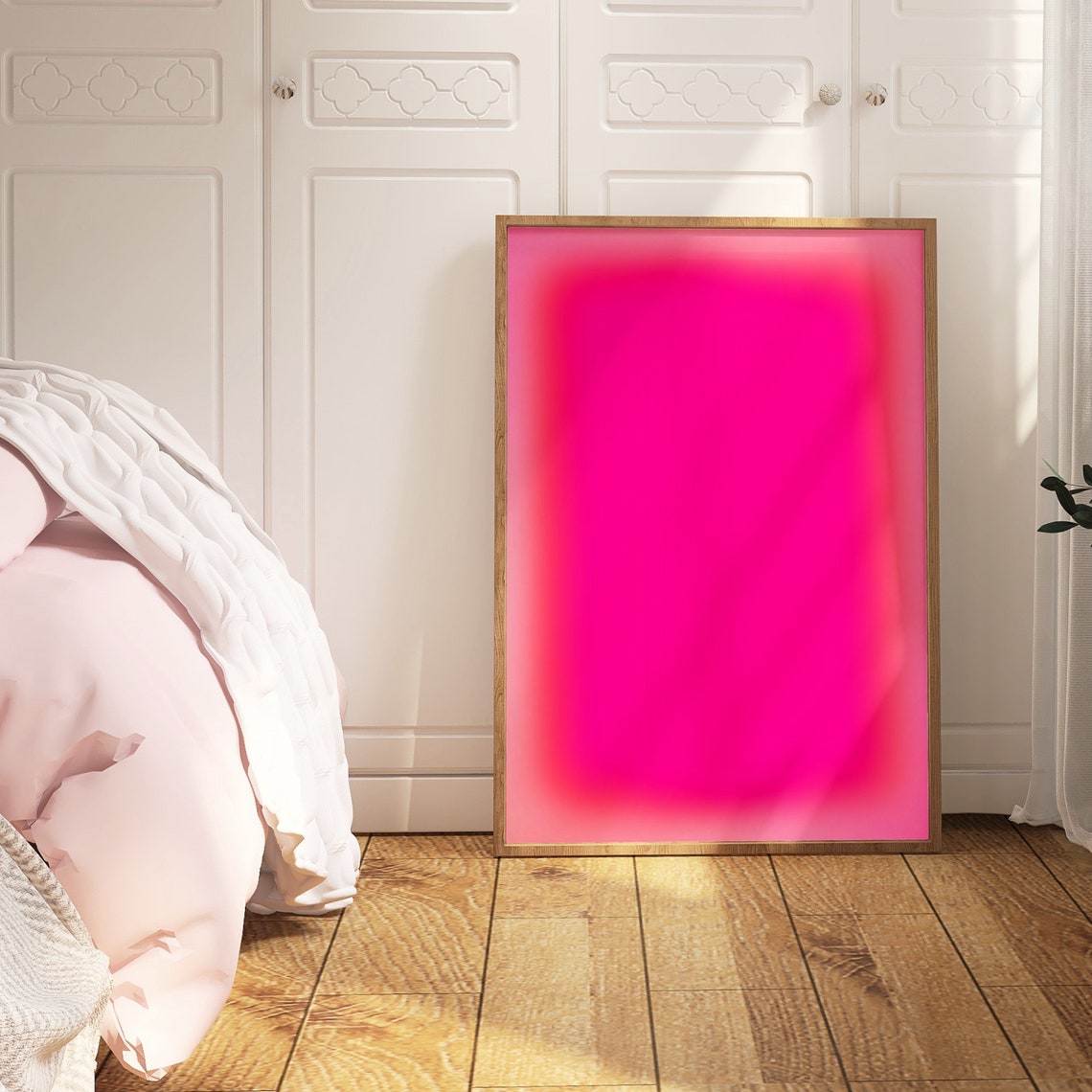 Hot Pink Aura Gradient Blur Abstract Pastel Glow Wall Decor Poster - Image 4