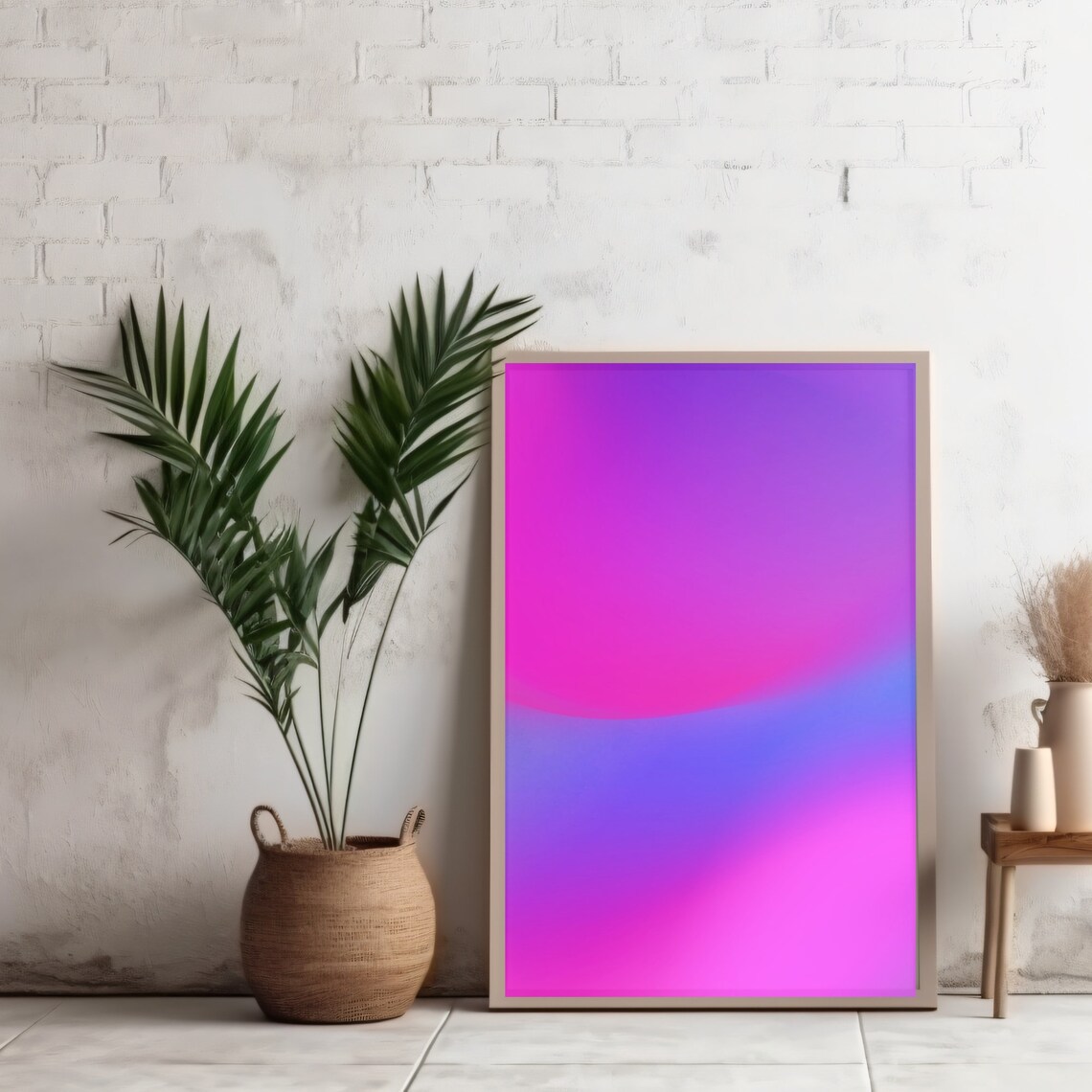 Magenta Purple Aura Gradient Bold Spiritual Abstract Art Poster - Image 2