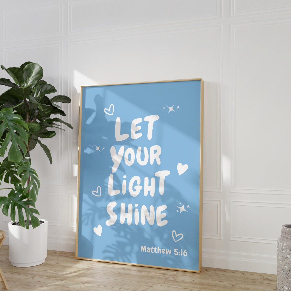 Modern Christian Art Christian Wall Art Scripture Wall Art Blue Wall Art Bible Verse Wall Art Cute Coquette Decor Christian - Image 2