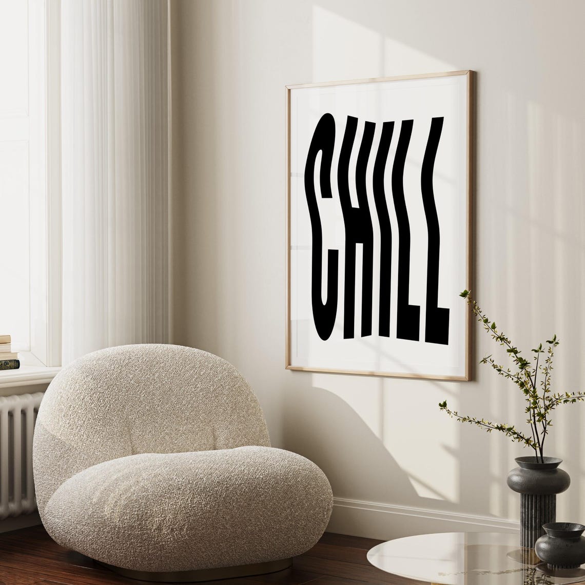 Chill Wavy Distorted Black Typography Retro Quote Wall Decor Poster - Image 3