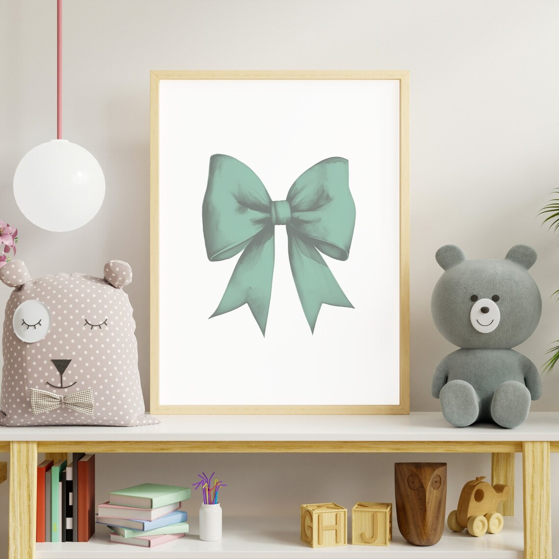 Green Bow Print, Preppy Aesthetic Art Print - Image 3