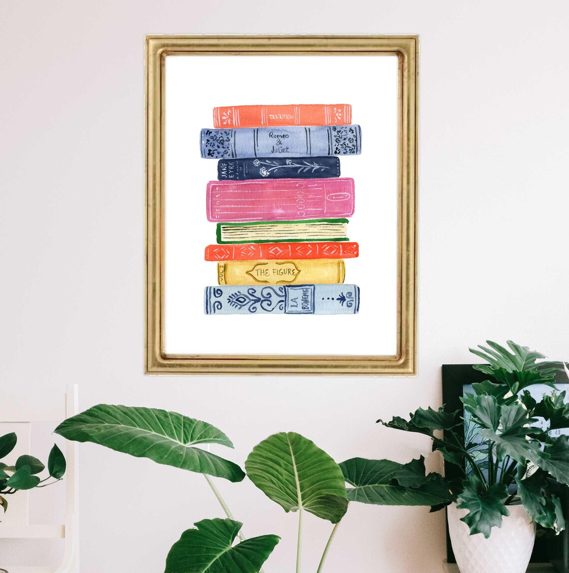 Stack Of Books Art Print, Library Wall Decor - Image 3