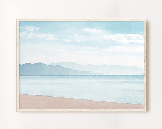 Horizontal Beach Print Beach Painting Print Tropical Wall Art Wall Art Boho Prints Abstract Landscape Interior Decor