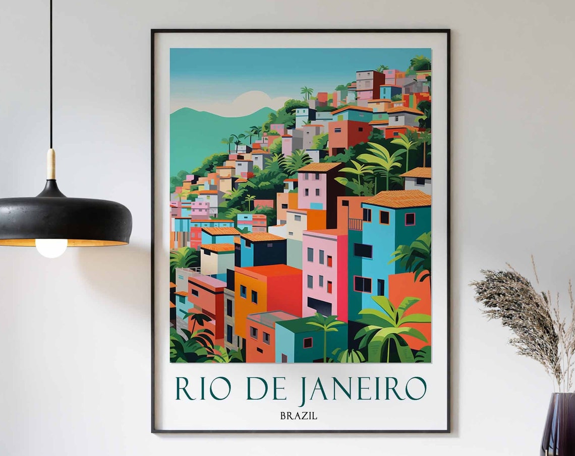 Rio De Janeiro Travel Print Rio De Janeiro Travel Poster Brazil Wall Art Brazil Travel Decor Landscape Print Travel Gift Vintage Art