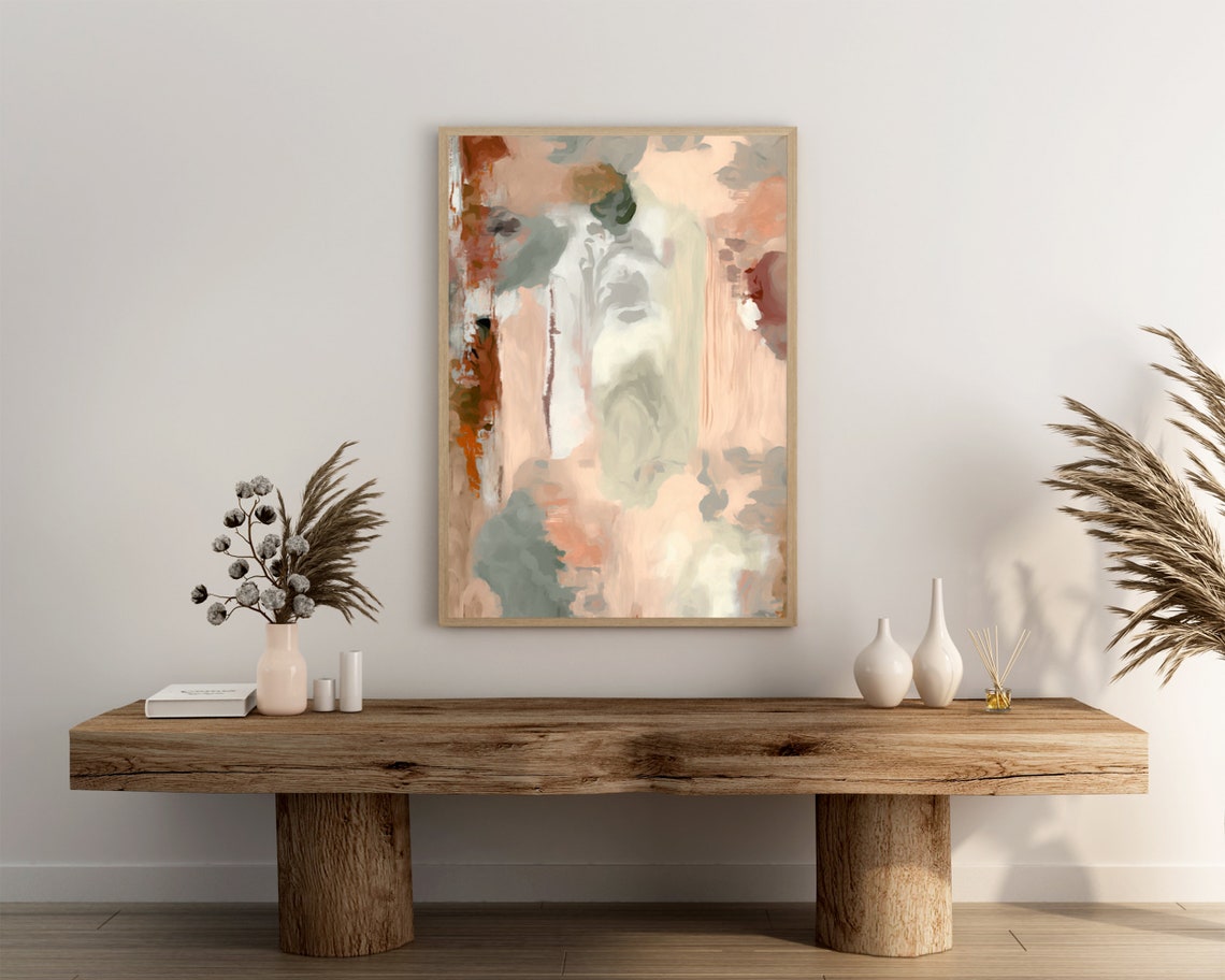 Abstract Boho Poster Print Mid Century Modern Wall Art Cute Original Gift Neutral Home Dcor Wall Art Digitial - Image 3