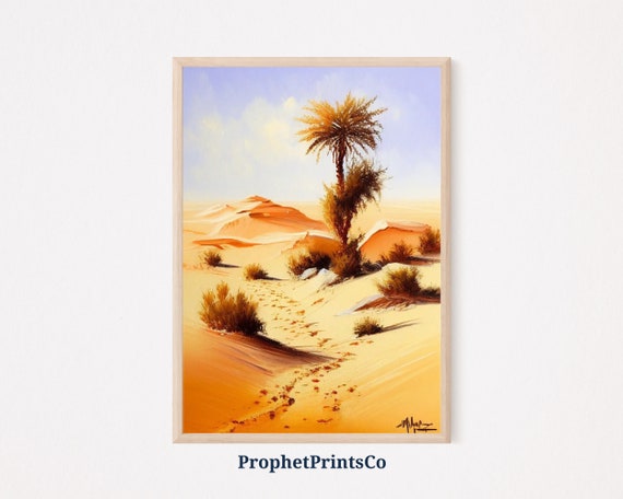 Desert Oil Painting Poster Print Middle Eastern Wall Art Arab Gift Islamic Wall Art Home Dcor Wall Art