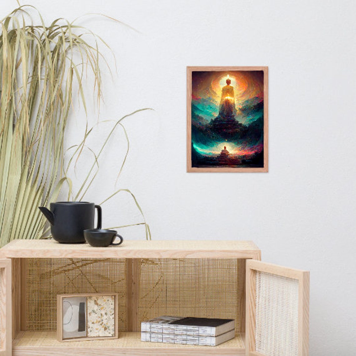 Enlightenment Ascension Cosmic Buddha Glow Meditation Poster - Image 3