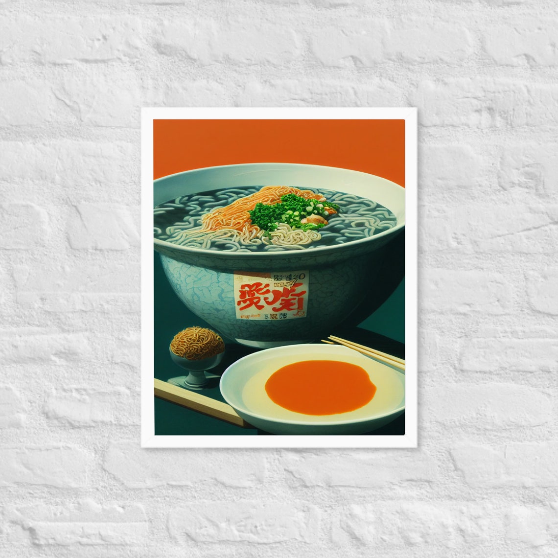 Japanese Ramen Bowl Chopsticks Retro Kitchen Noodle Artwork Poster - Image 3