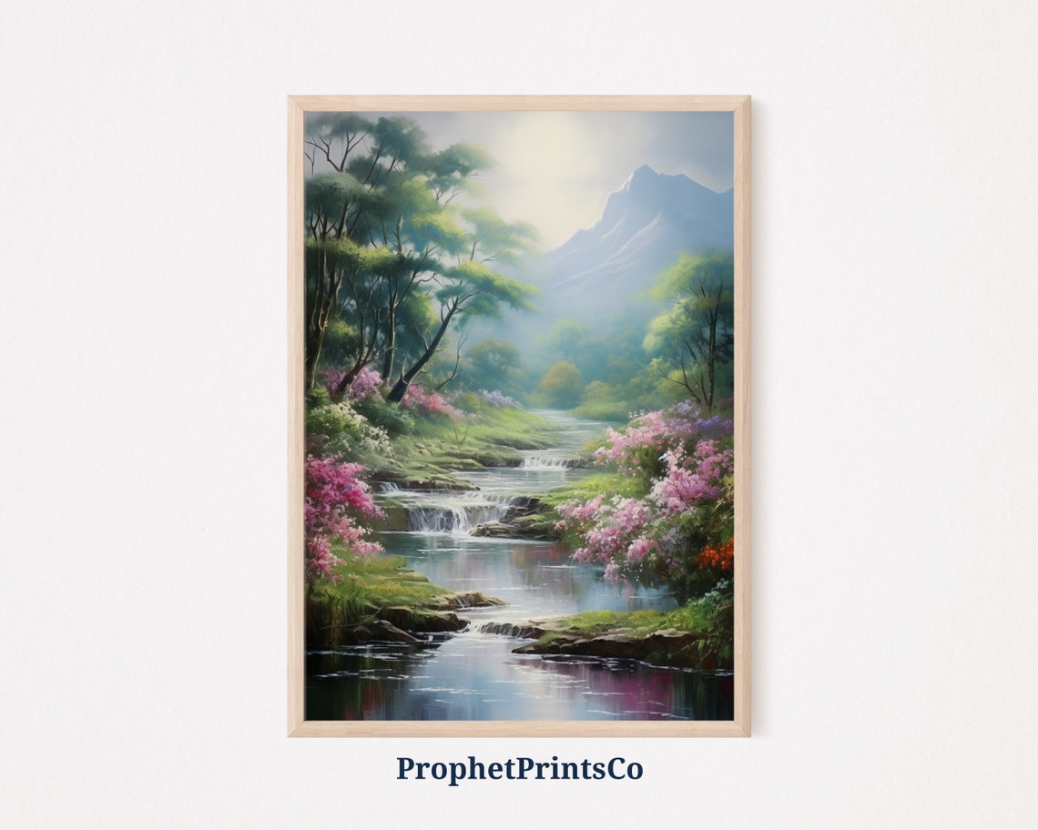 The Garden Of Eden Landscape Print Garden Of Eden Art Print Oil Painting Christian Home Dcor Wall Art