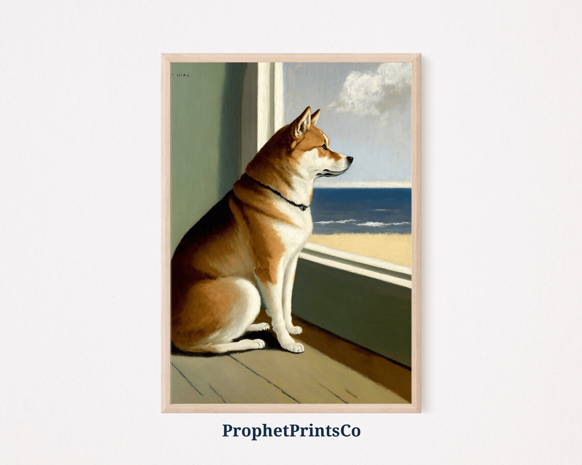 Shiba Inu Oil Painting Poster Print Modern Dog Wall Art Shiba Inu Lover Gift Shiba Home Dcor Wall Art Digitial