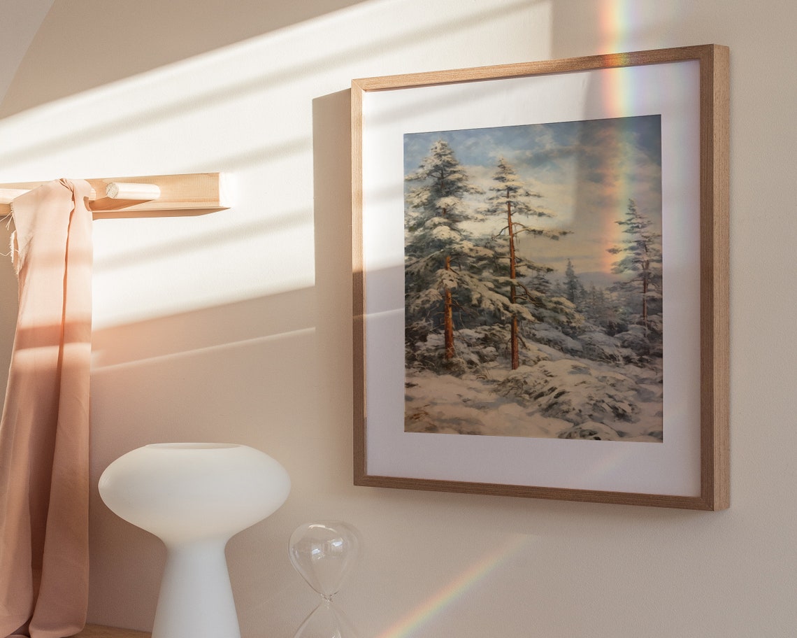Pine Trees Print Forest Print Pine Tree Forest Wall Art Winter Wall Decor Winter Pine Forest Wall Art - Image 3