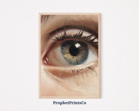 Soft Tonal Womans Eye Print Modern Wall Art Feminine Art Print Boho Aesthetic Home Decor Wall Art