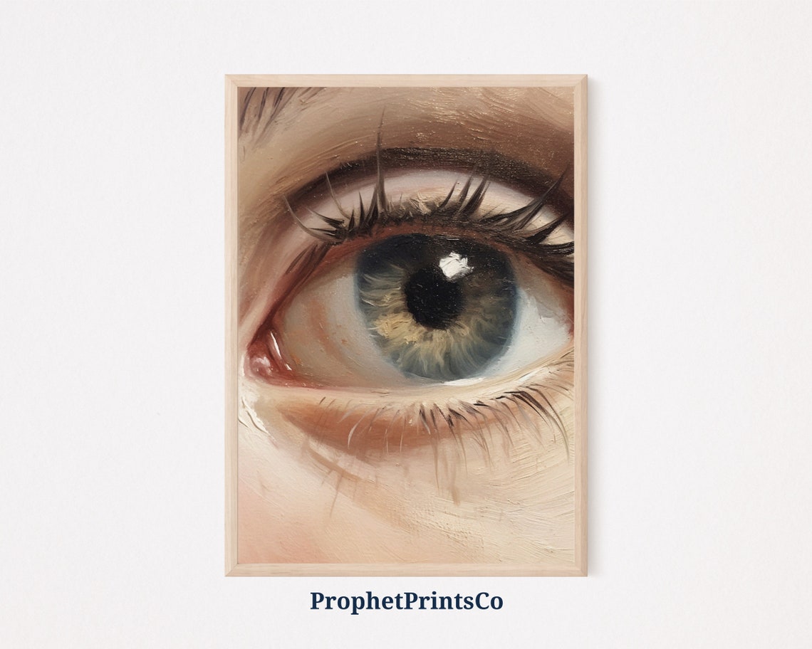 Soft Tonal Womans Eye Print Modern Wall Art Feminine Art Print Boho Aesthetic Home Decor Wall Art