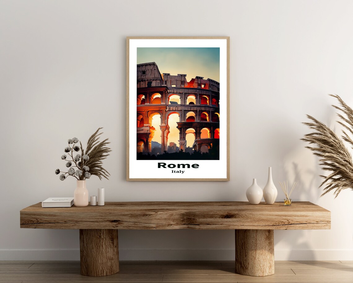Rome Italy Colosseum at Sunset Ancient Landmark Travel Poster - Image 3