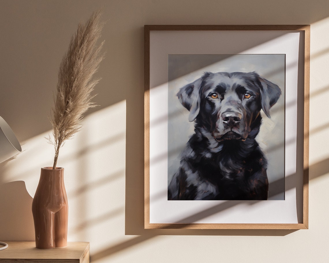 Cute Labrador Art Black Lab Puppy Nursery Art Dog Lover Gift Black Labrador Print Wall Art - Image 4