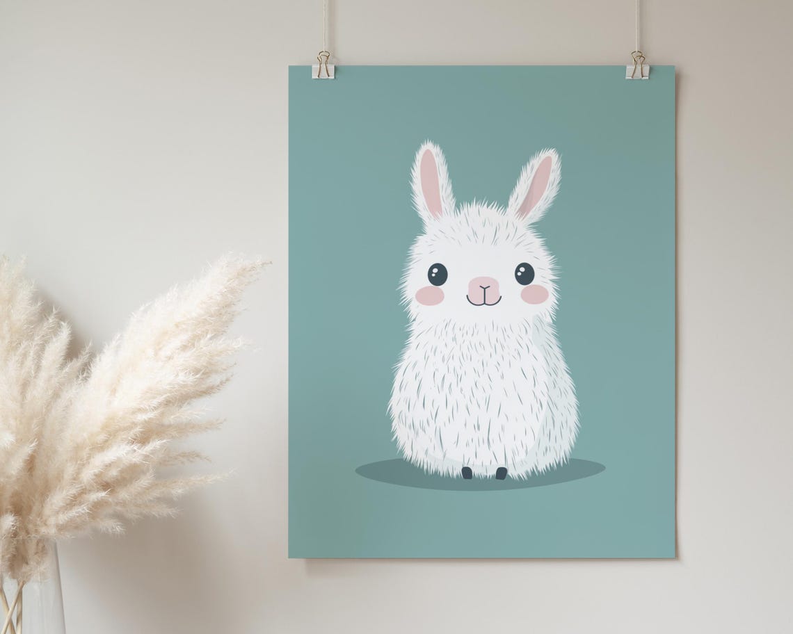 Adorable Bunny Print Cute Rabbit Wall Art Kids Room Decor Bunny Illustration For Nursery Rabbit Art Instant - Image 2