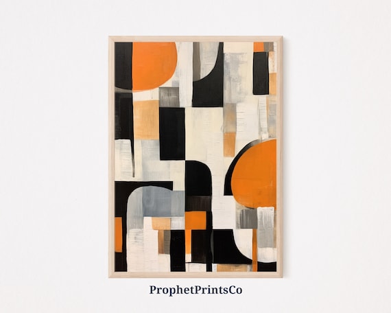 Mid Century Modern Abstract Print Geometric Wall Art Modern Art Prints Minimalist Home Dcor Wall Art