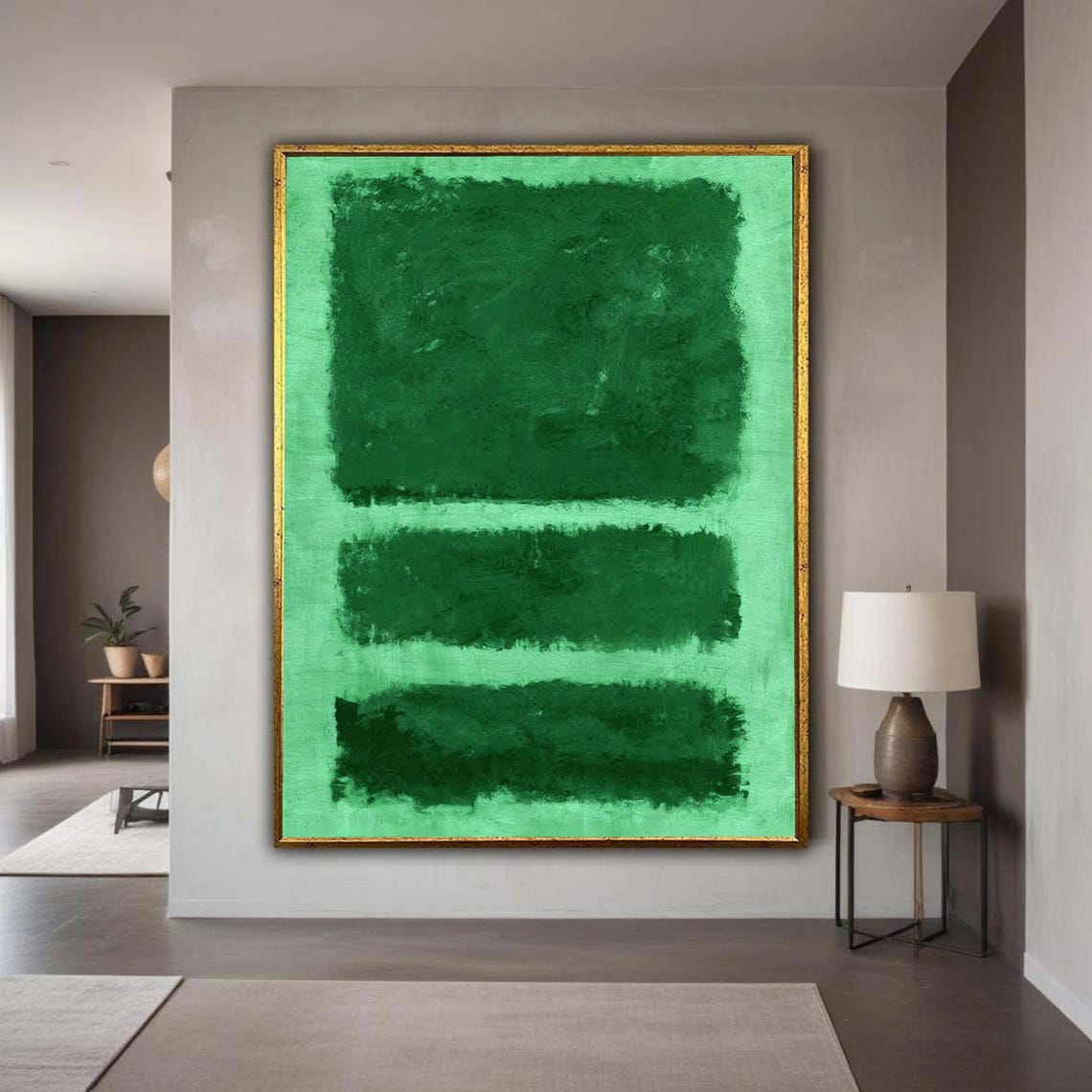 Green Abstract Color Field Painting Modern Minimalist Nature Poster