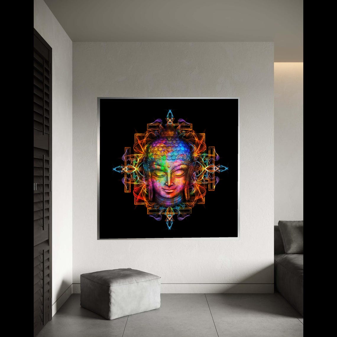 Colorful Buddha Canvas Wall Art Spiritual Meditation Decor Vibrant Mandala Design Abstract Zen Ready To Gift Home