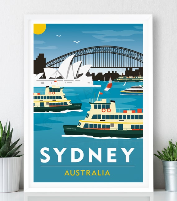 Sydney Ferries Vintage Travel Poster, Australia