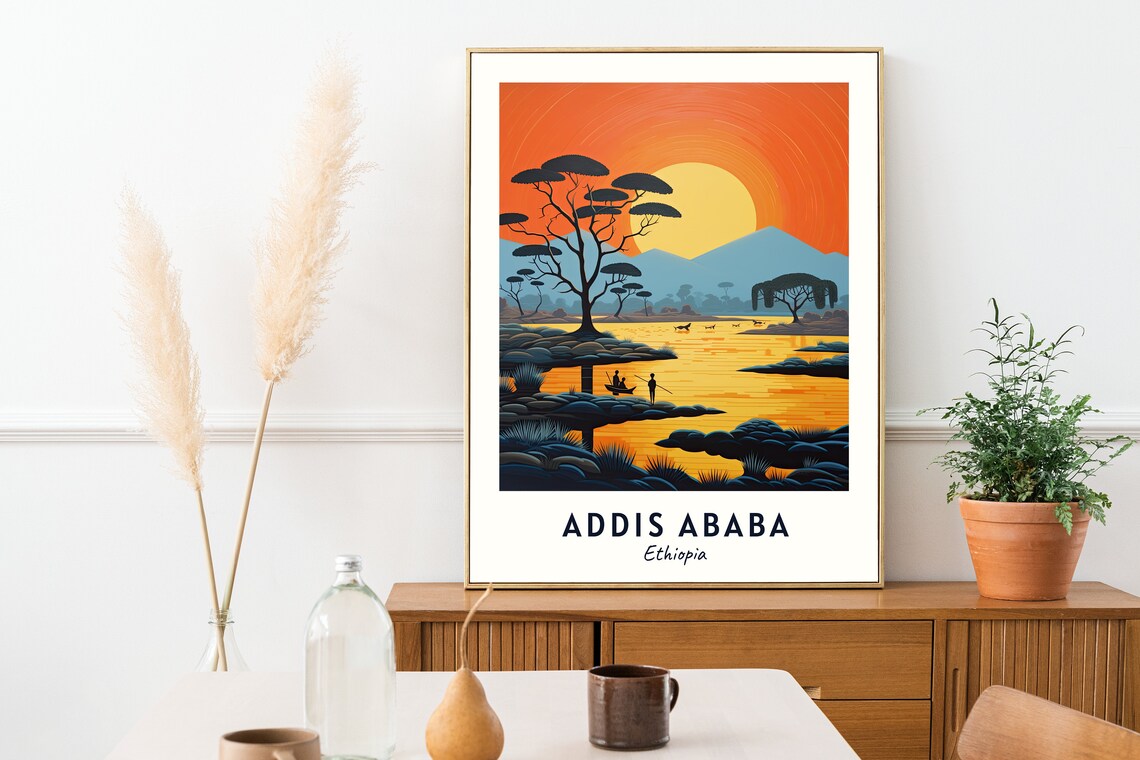 Addis Ababa Travel Poster, Ethiopia City Print - Image 2