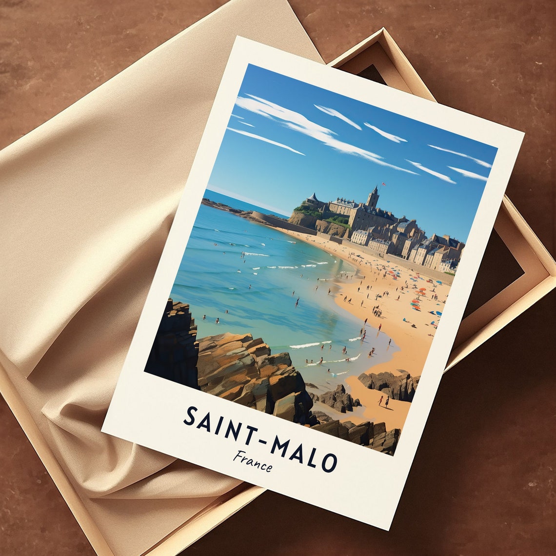 Saint Malo Travel Print Wall Art Saint Malo France City Print Saint Malo Travel Gift Saint Malo City Poster Wall Art - Image 3