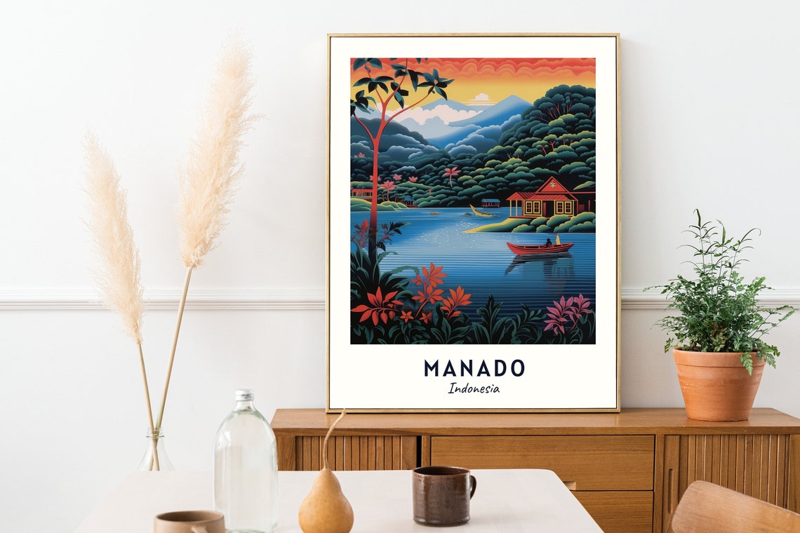 Bunaken National Park Travel Print Wall Art Manado Indonesia City Print Bunaken National Park Travel Gift Bunaken National Park Poster - Image 2