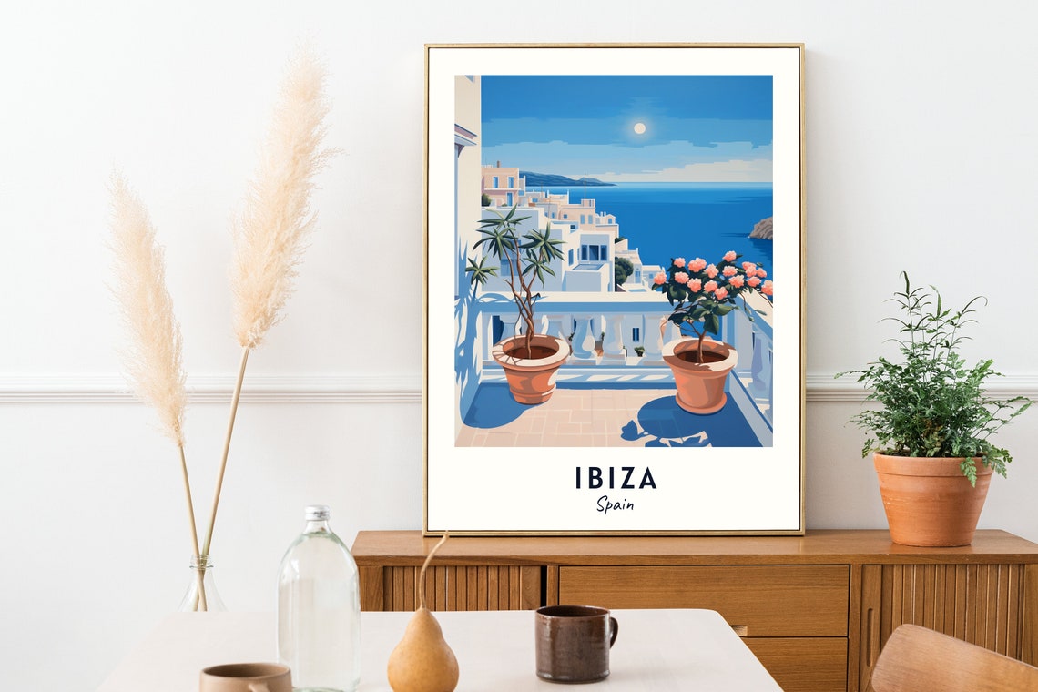 Ibiza Travel Print Wall Art Ibiza Spain City Print Ibiza Travel Gift Ibiza City Poster Travel Gift Ibiza Home Decor - Image 2