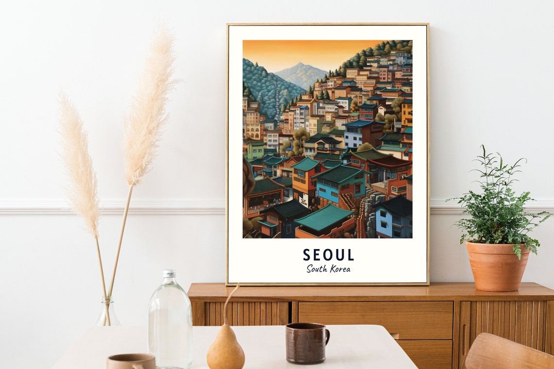 Seoul Travel Print Wall Art Seoul South Korea City Print Seoul Travel Gift Seoul City Poster Travel Gift Wall Art - Image 2